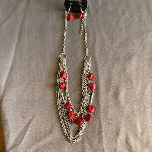 Red and silver necklace